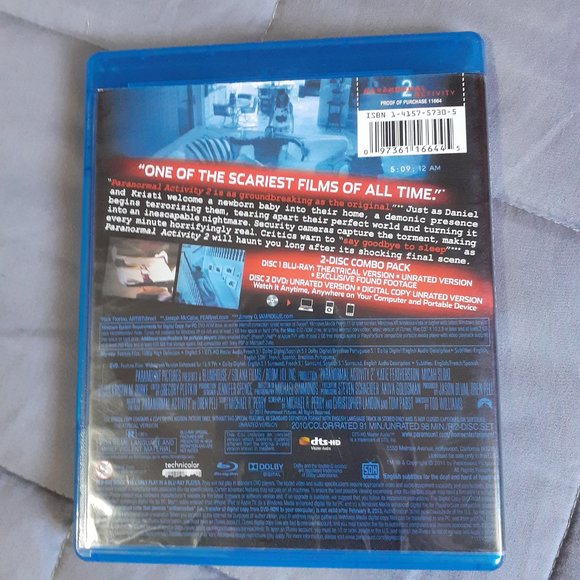 Paranormal Activity 2 Blu-ray 2010 Unrated Director’s Cut - Picture 2 of 3